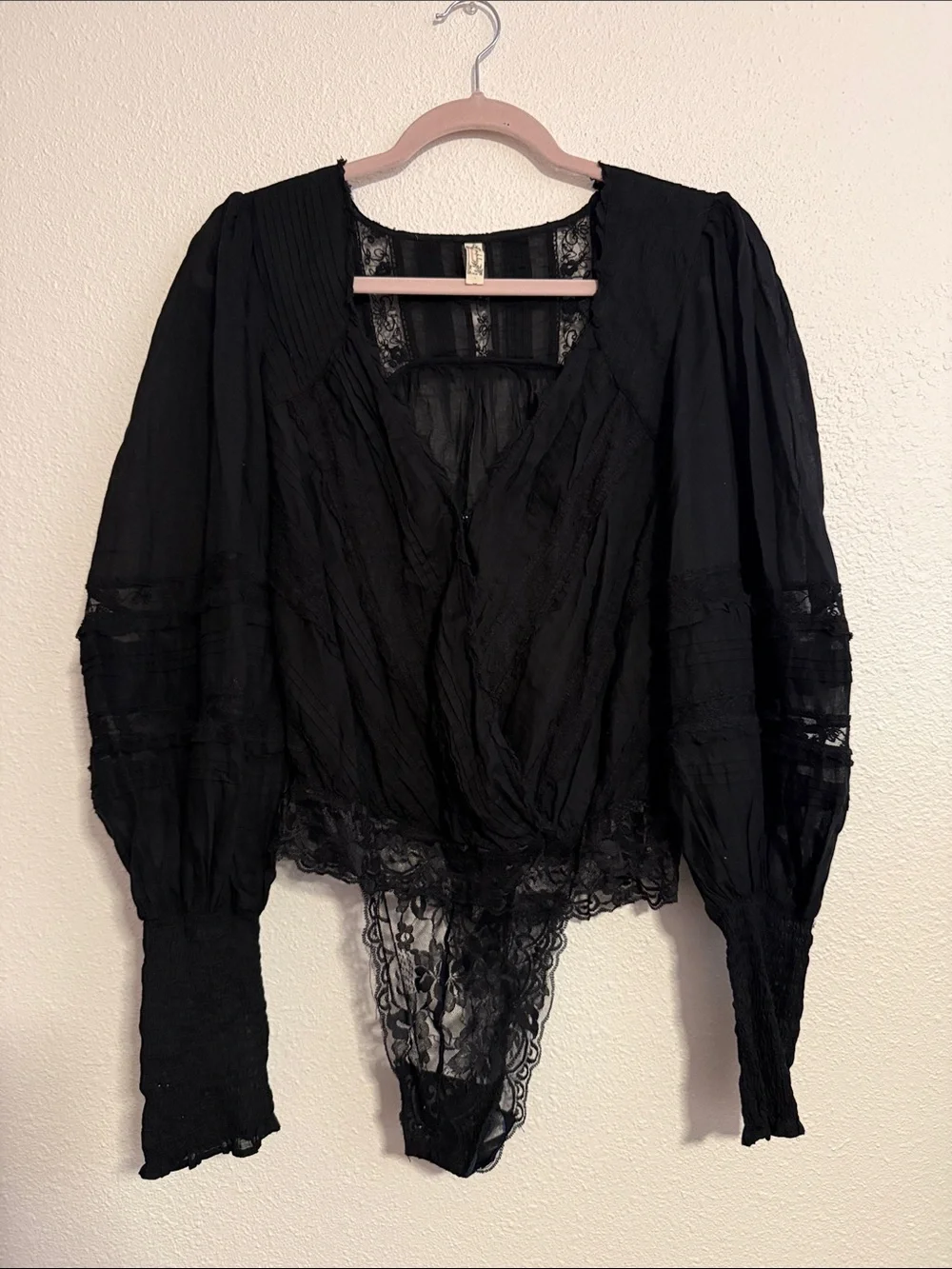 Free People Eloise Bodysuit in Black